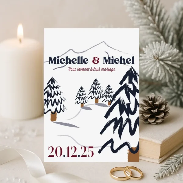 Faire-Part – Collection Hiver Sapin