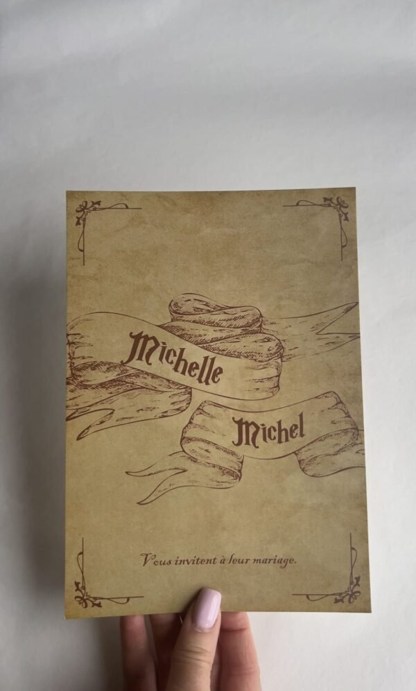 Photo du Faire-part Enchanté – Parchemin du Maraudeur Inspiration Harry Potter