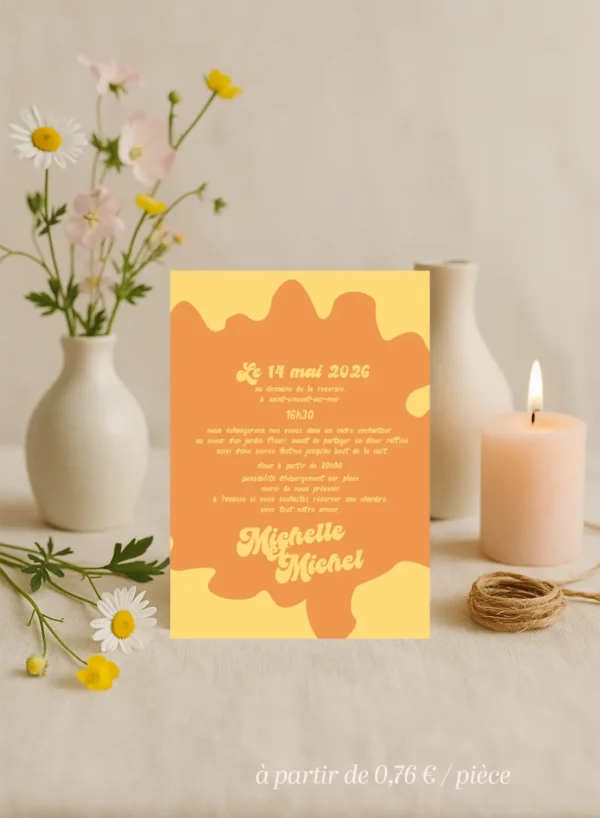 carte mariage fleur Pissenlit Faire-part