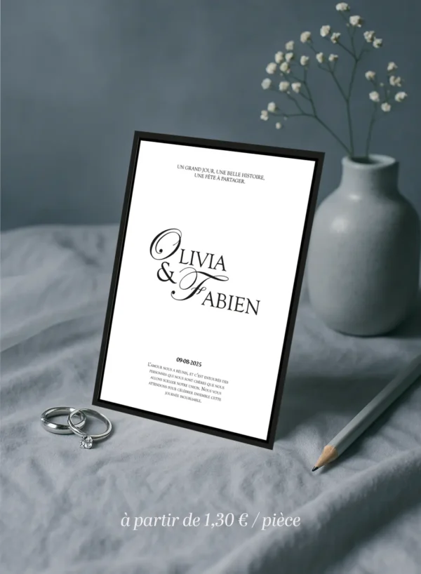 Faire part de Mariage Olivia et Fabien faire-part