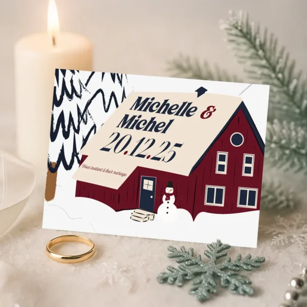 Faire-Part – Collection Hiver Chalet