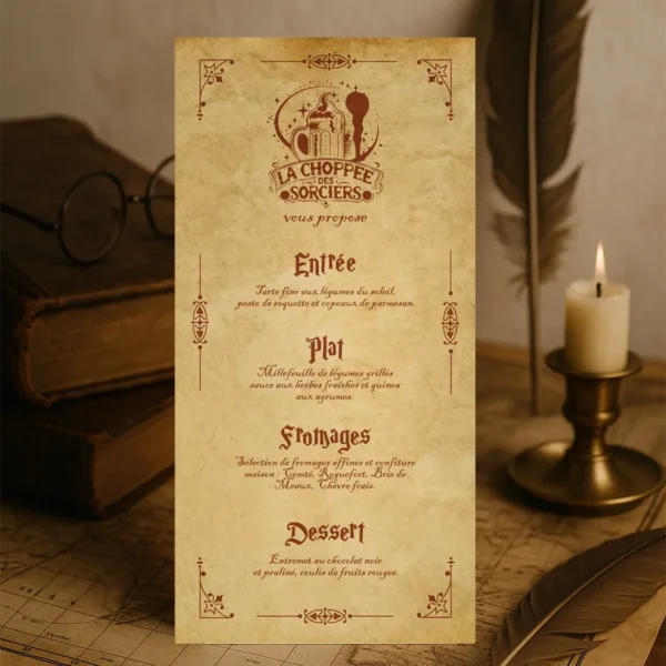 MENU - Invitation Parchemin Maraudeur