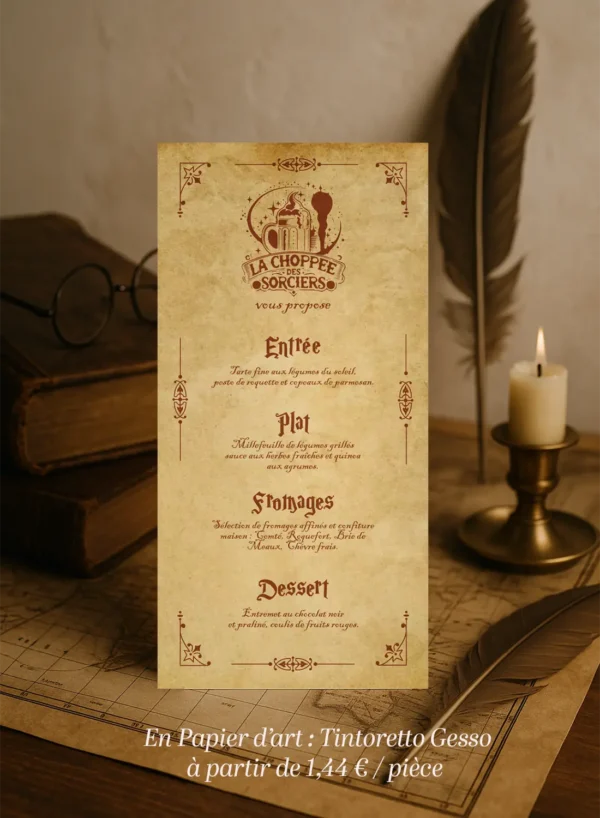 MENU - Invitation Parchemin Maraudeur