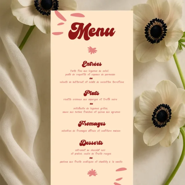Menu Anémone - Collection Fleur
