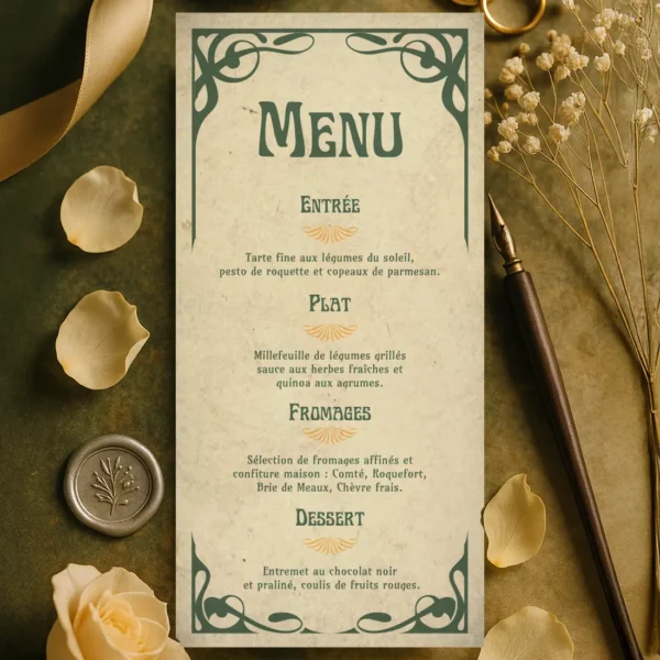 Menu Métro – Collection Art Nouveau