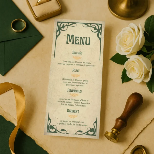 Menu Métro – Collection Art Nouveau