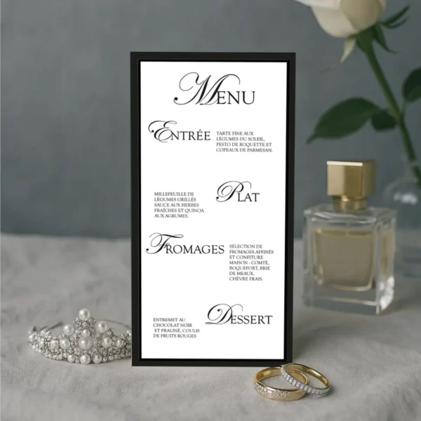 Menu – Collection Mariage Chic
