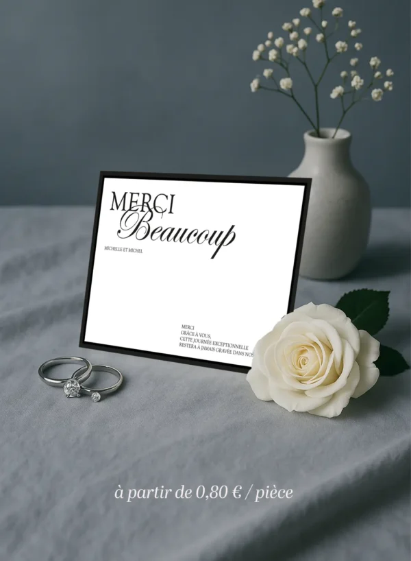 Carte de remerciement -Collection Chic