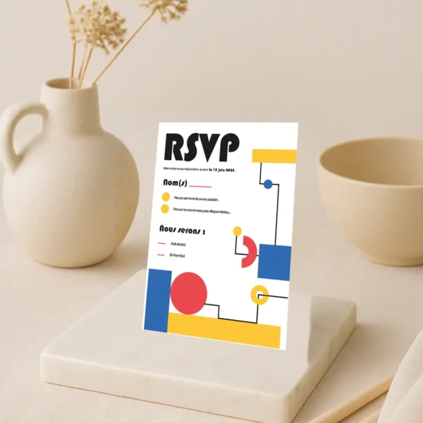 Carte RSVP – Collection Inspiration Bauhaus