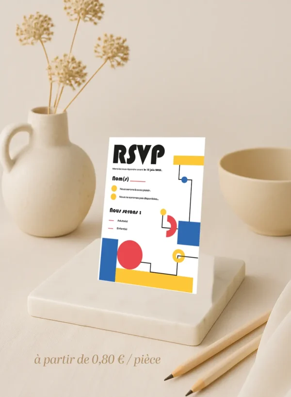 Carte RSVP – Collection Inspiration Bauhaus