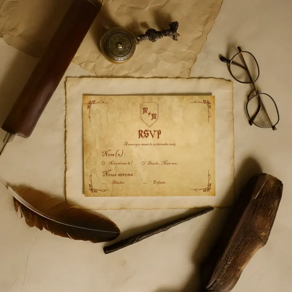Carte RSVP – Collection Parchemin du Maraudeur