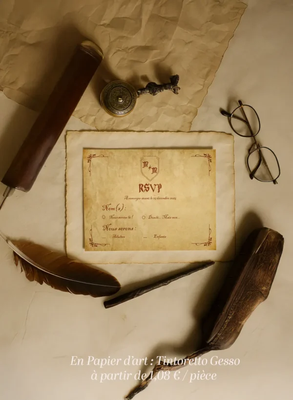 Carte RSVP – Collection Parchemin du Maraudeur