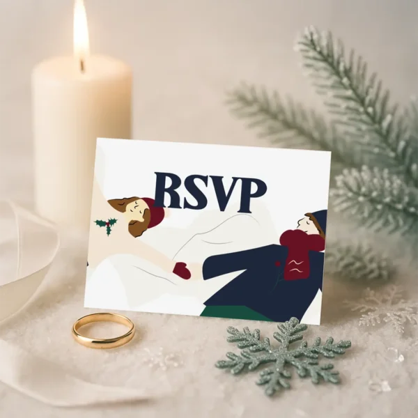 Carte RSVP – Collection Hiver Bonhomme de Neige