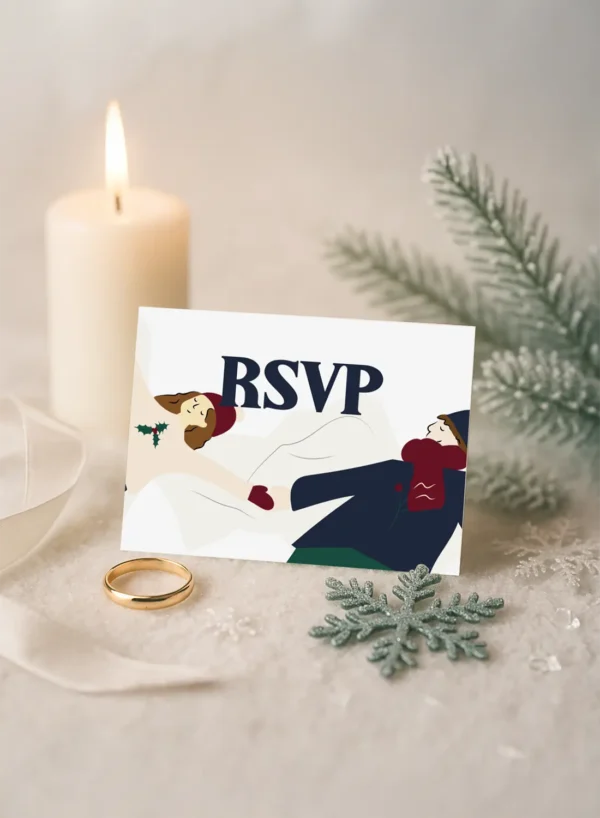 Carte RSVP – Collection Hiver Bonhomme de Neige