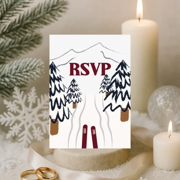 Carte RSVP – Collection Hiver Sapin