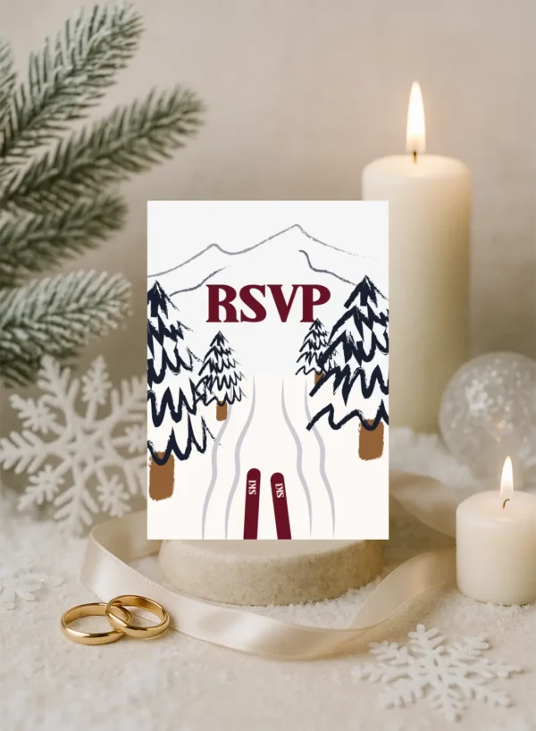 Carte RSVP – Collection Hiver Sapin