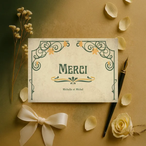Carton de Remerciement Métro – Collection Art Nouveau