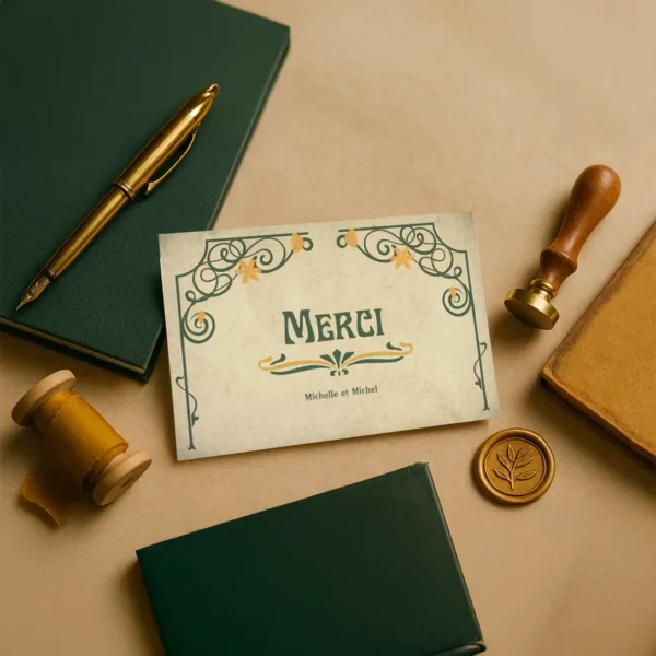 Carton de Remerciement Métro – Collection Art Nouveau