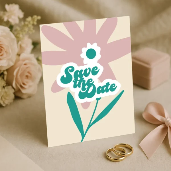 Save the Date "Échinacée" – Collection Fleur