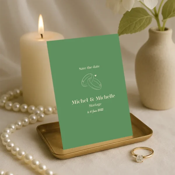 Save the Date Minimaliste Alliances – Vert Sauge