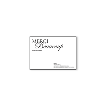 Carte de remerciement -Collection Chic