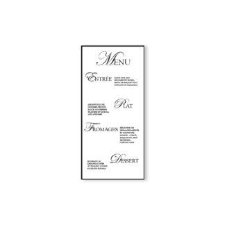 Menu – Collection Mariage Chic