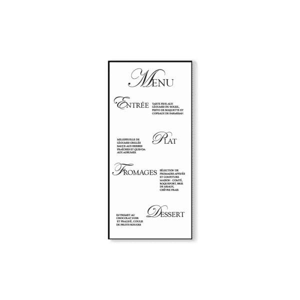 Menu – Collection Mariage Chic