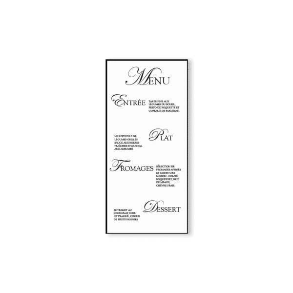 Menu – Collection Mariage Chic