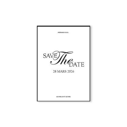 Save the Date, Mariage Chic, Papeterie Élégante, Minimaliste.