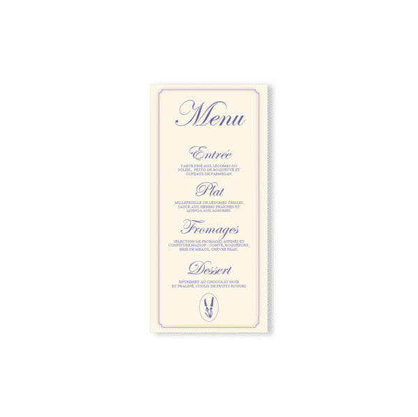 Menu – Collection Dentelle