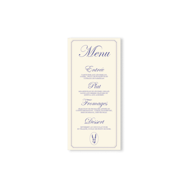 Menu – Collection Dentelle