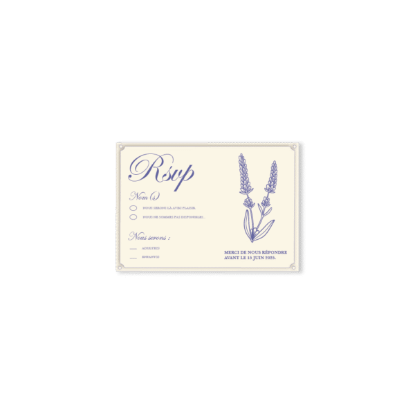 Carte RSVP - Collection "Dentelles"