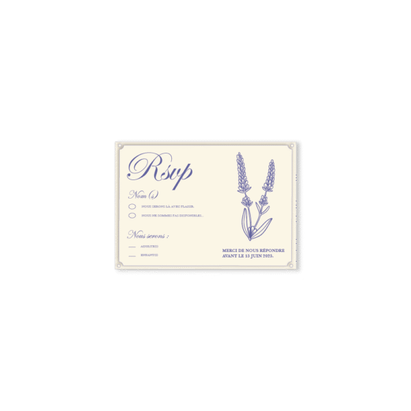 Carte RSVP - Collection "Dentelles"
