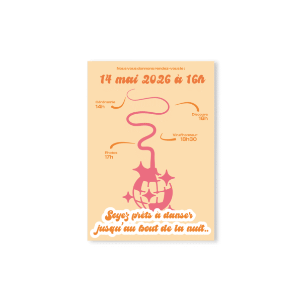 Faire-Part – Collection Disco "Boule à Facette" – Image 3