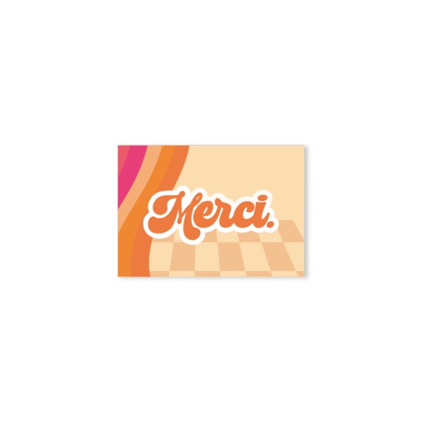 Carte de Remerciement – Collection Disco "Paillettes" Orange