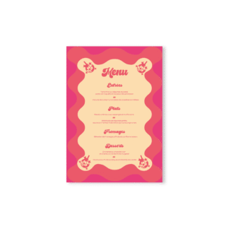 Menu – Collection Disco « Paillettes » Rose