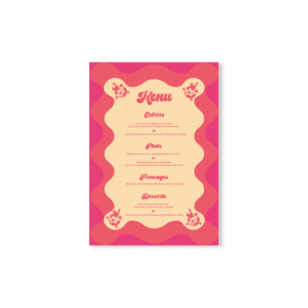 Menu – Collection Disco « Paillettes » Rose