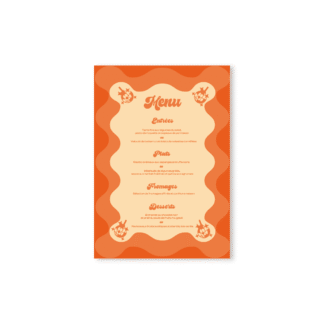 Menu – Collection Disco « Paillettes » Orange