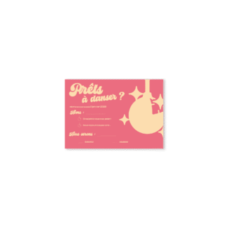 Carte RSVP – Collection Disco "Paillettes" Rose