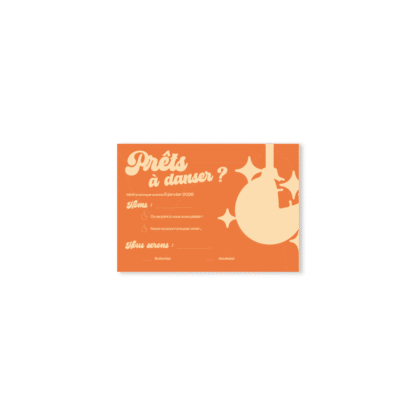 Carte RSVP – Collection Disco "Paillettes" Orange