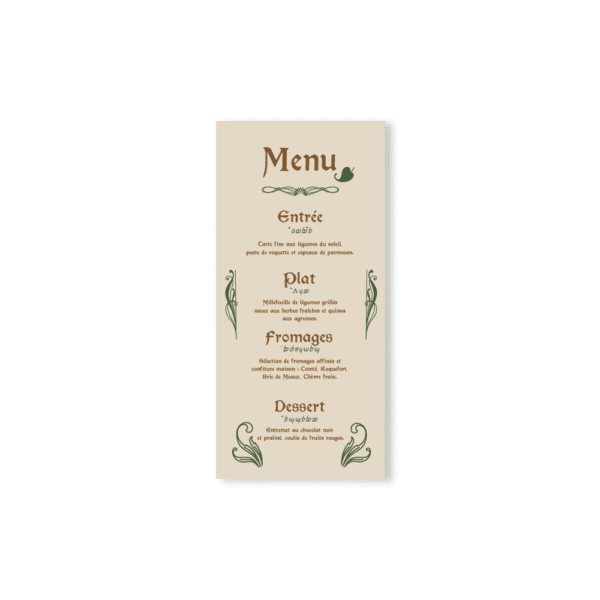 Menu – Collection Fantasy