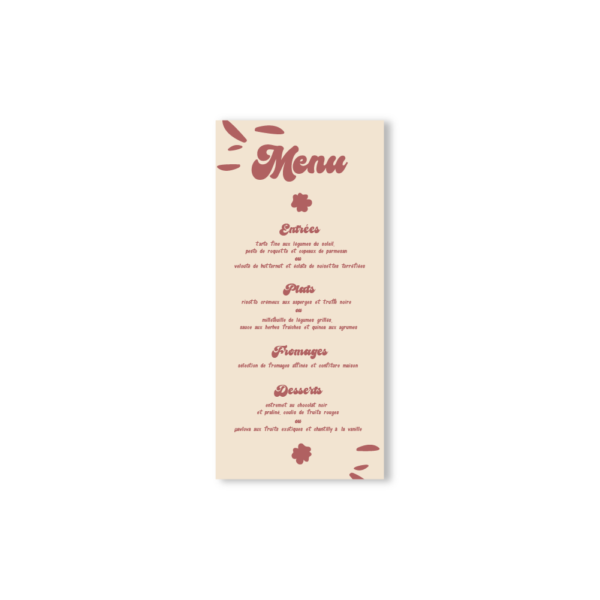 Menu Mariage Coquelicot