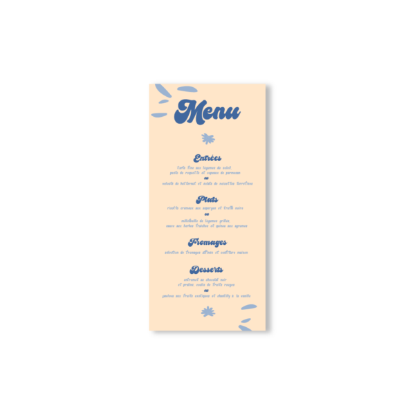 Menu Anémone Bleu Profond