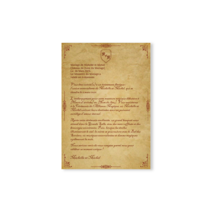 Faire-part Enchanté – Collection Parchemin du Maraudeur