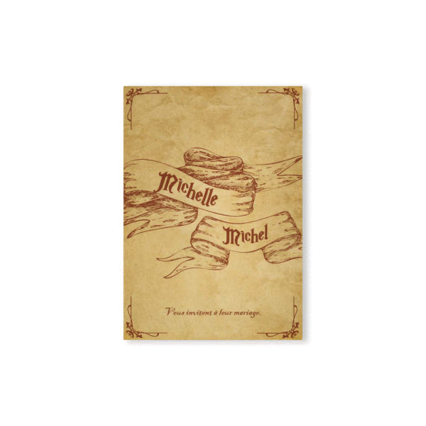 Faire-part Enchanté – Collection Parchemin du Maraudeur
