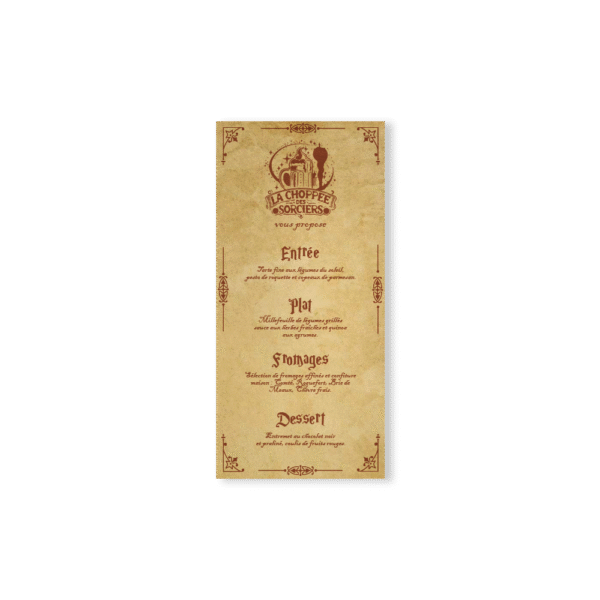 Menu – Collection Parchemin du Maraudeur