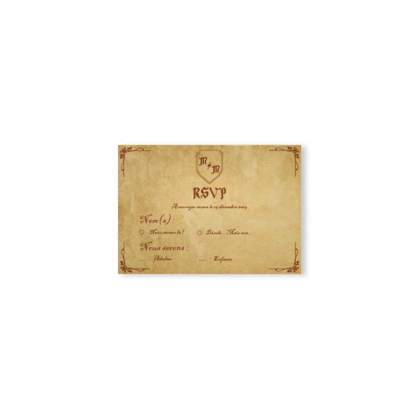 Carte RSVP – Collection Parchemin du Maraudeur