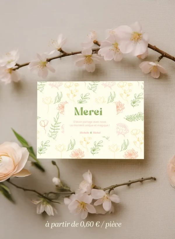 RSVP Au motif fleuri multicolore, ambiance champêtre joyeuse.