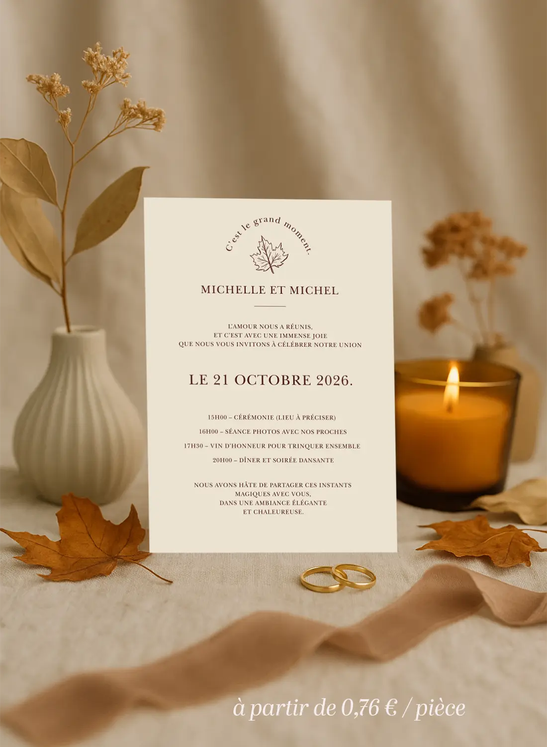 Faire-Part Beige – Collection Automne – Image 2