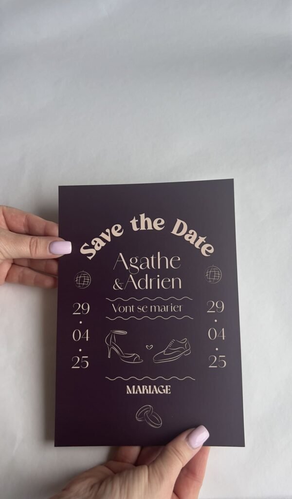 Photo du Save The Date Bordeau - Adrien et Agathe Invitation Mariage Dolce Vita Vinho
